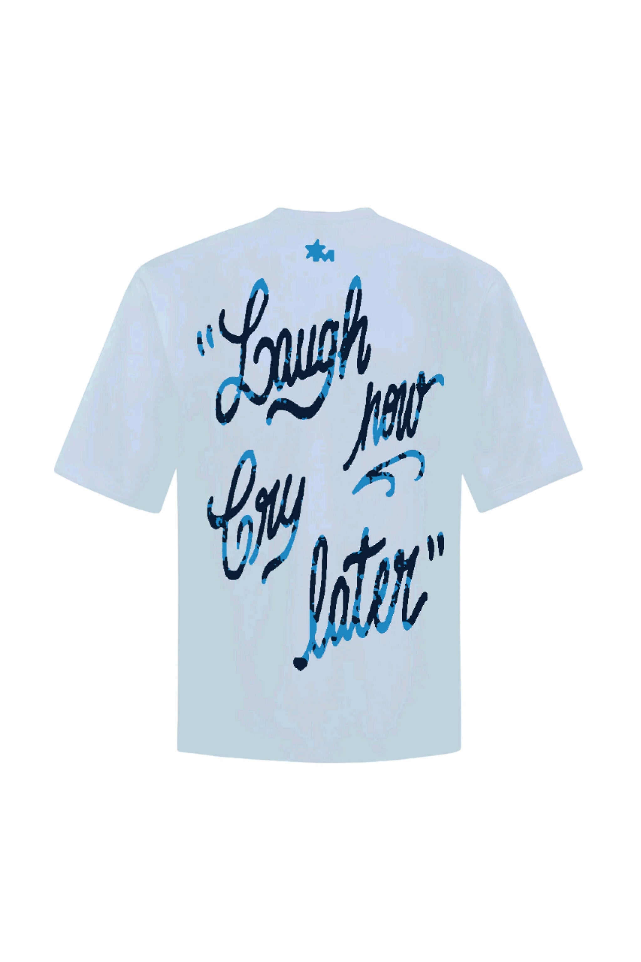 Laugh Now Blue Oversized T-Shirt