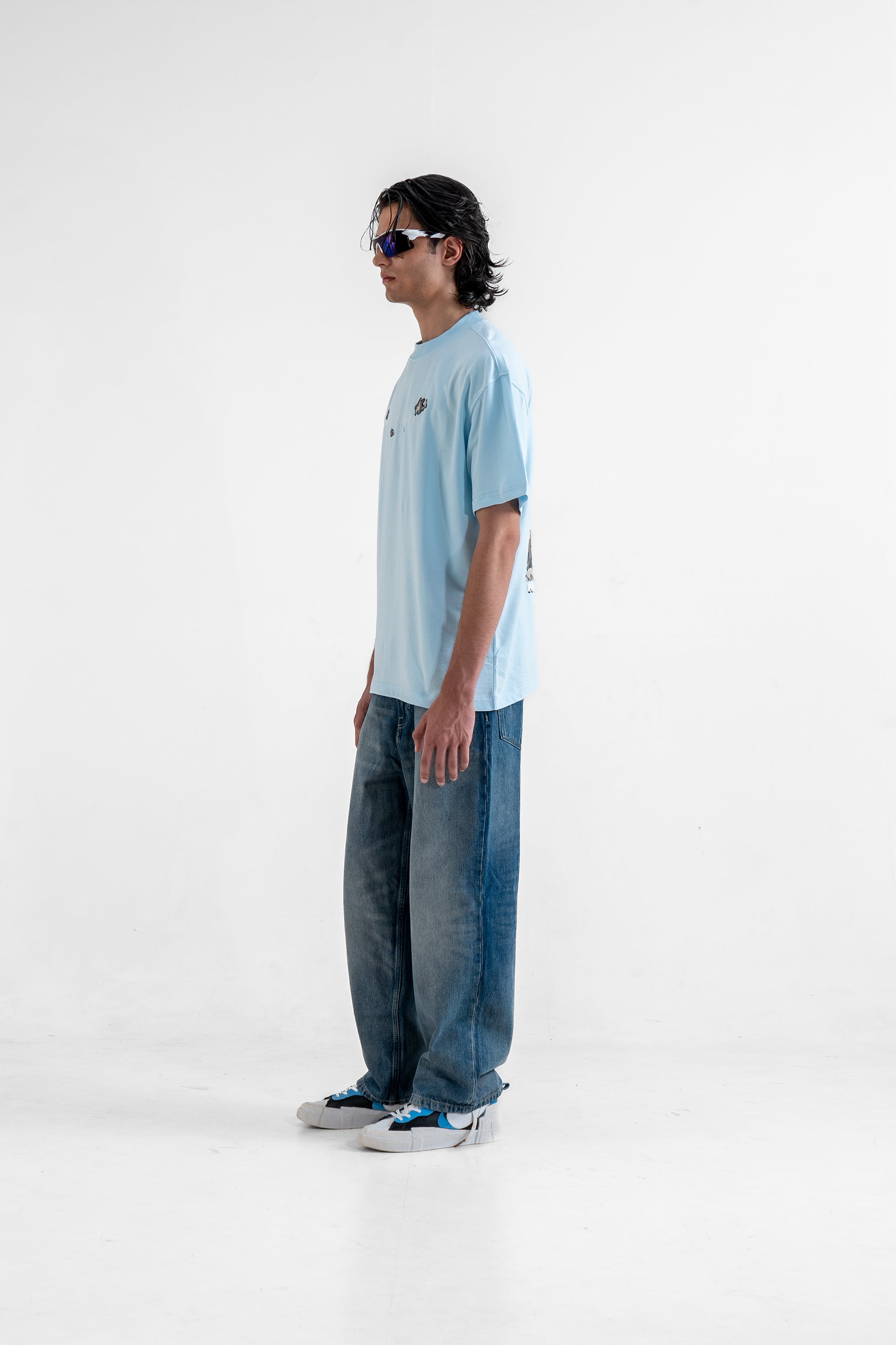 Veni Vidi Vici Blue Oversized T-Shirt