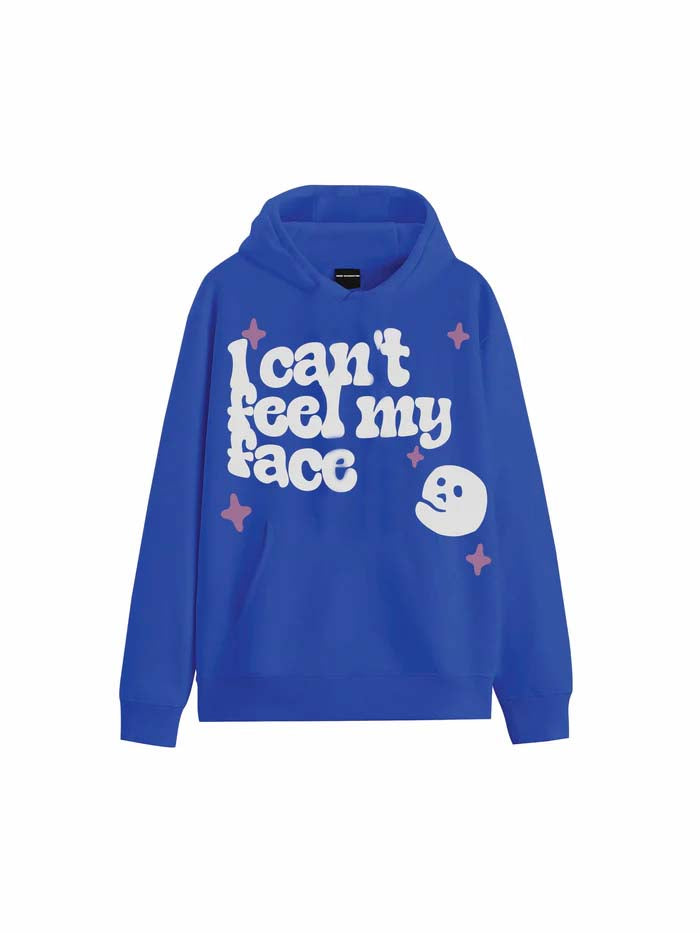 Buy Can't Feel My Face Blue Oversized Hoodie Online at Main Character India