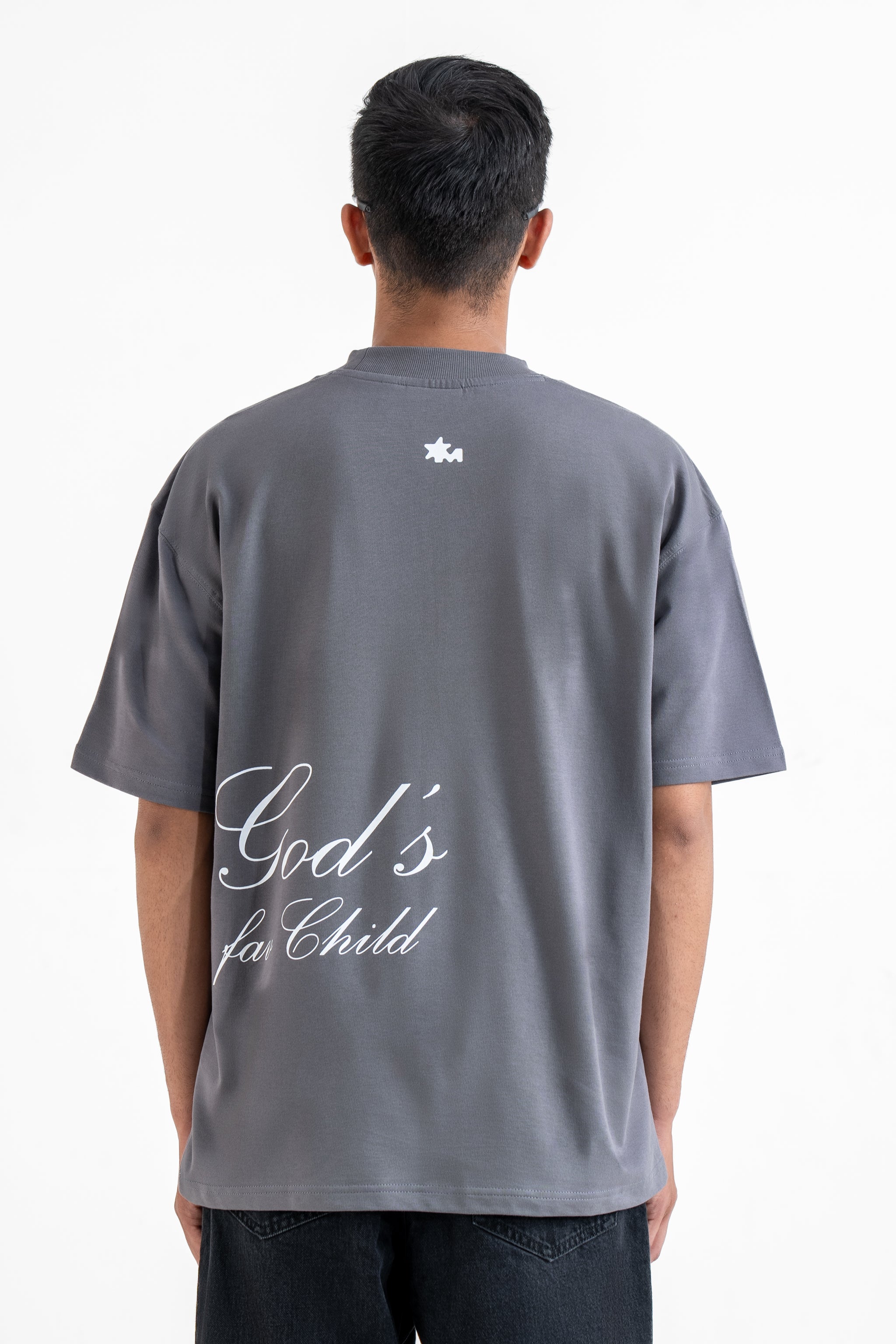 God'S Fav Child Grey Oversized T-Shirt