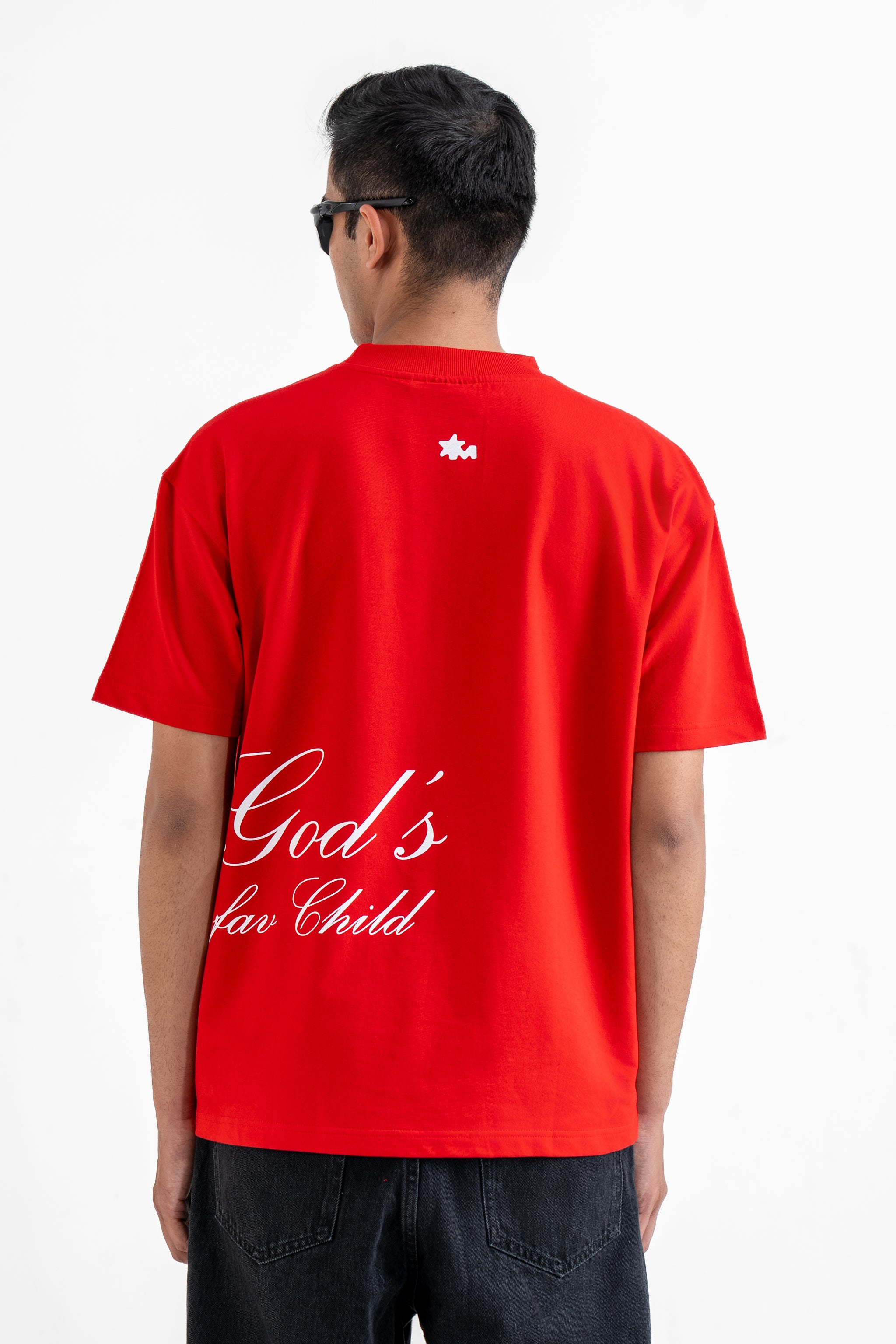 God'S Fav Child Red Oversized T-Shirt