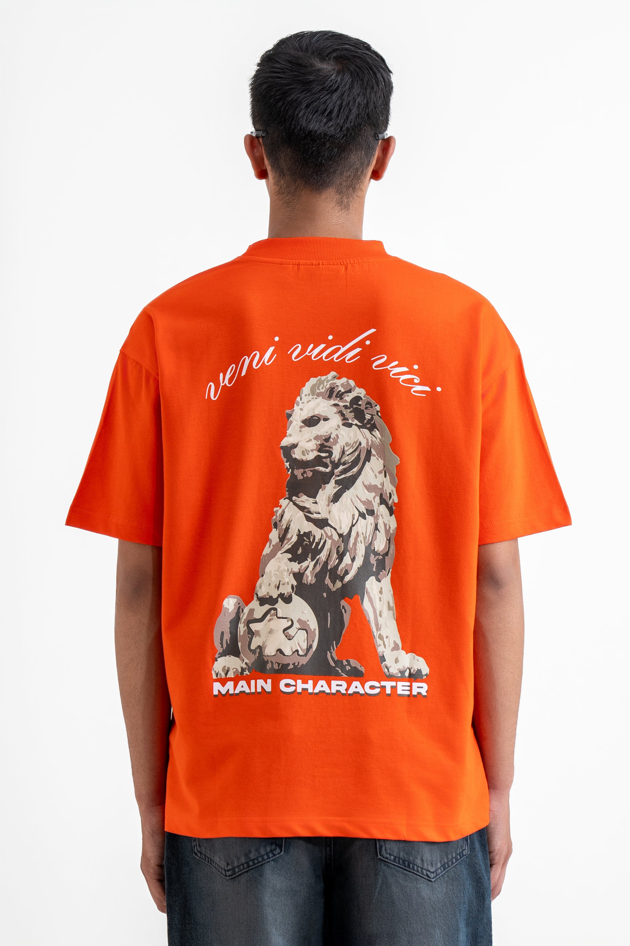 Buy Veni Vidi Vici Orange Oversized T-Shirt Online at Main Character India