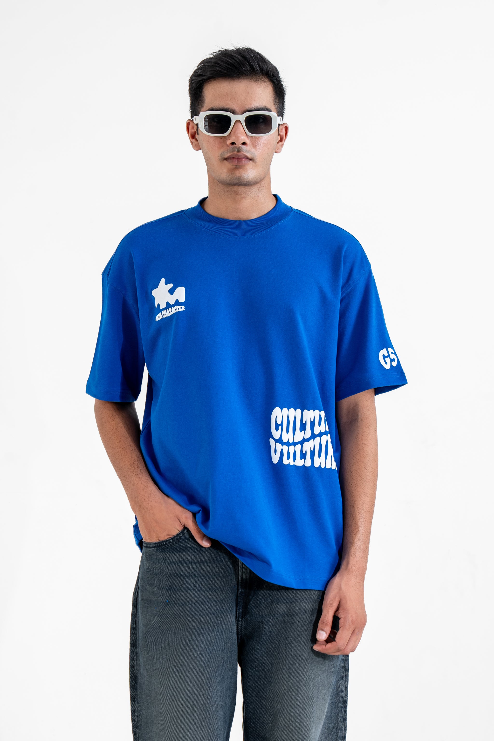 Culture Vulture Royal Blue Oversized T-Shirt