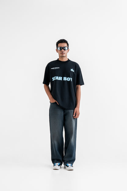 Star Boy Black Oversized T-Shirt