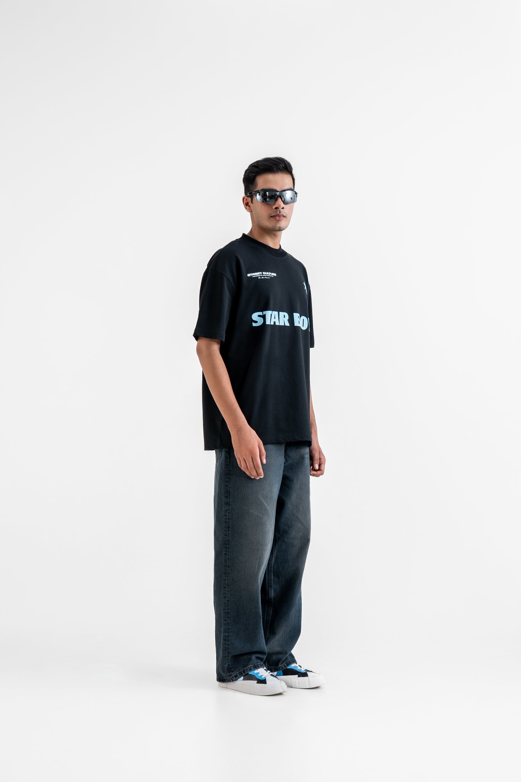 Star Boy Black Oversized T-Shirt