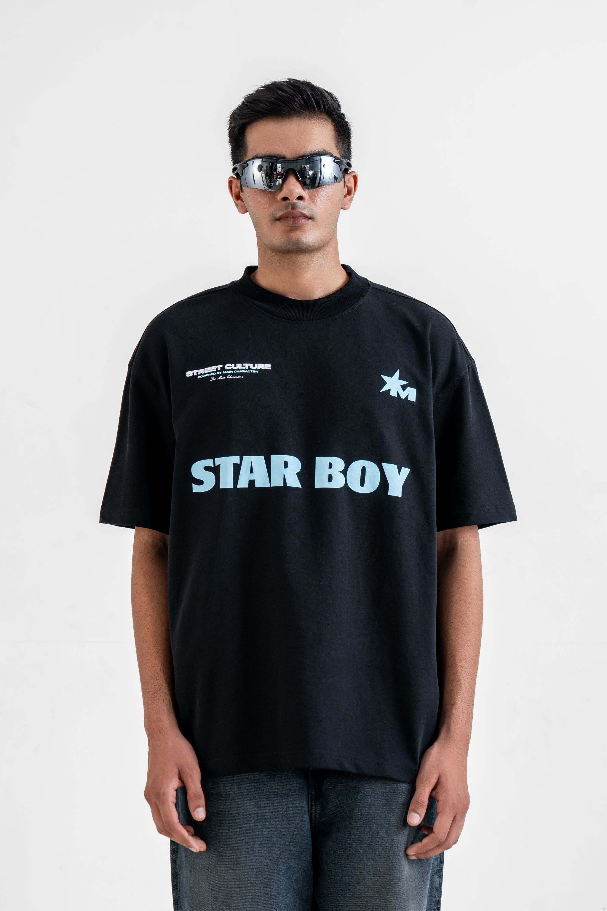 Star Boy Black Oversized T-Shirt