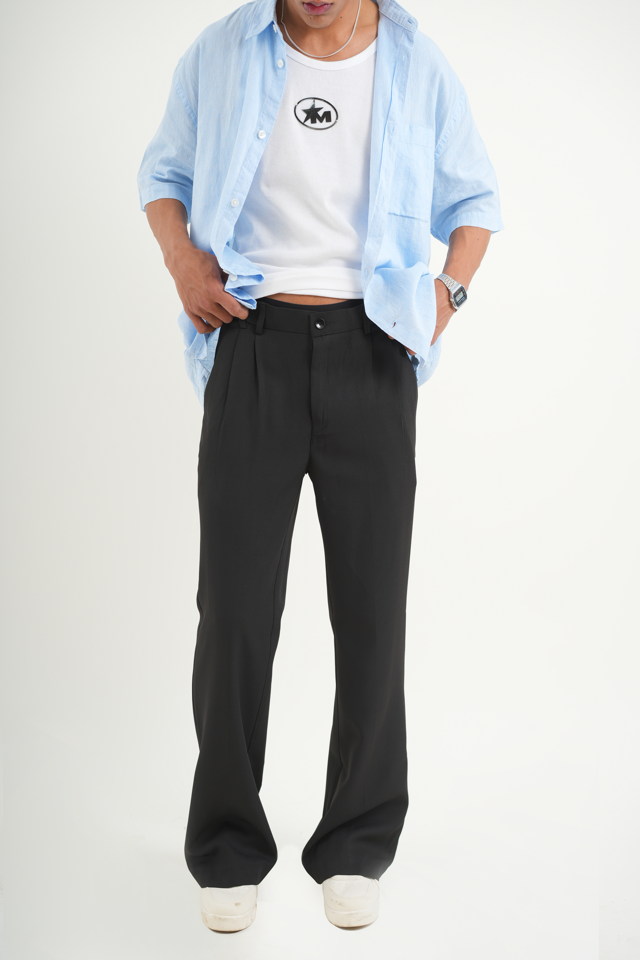 Buy ABYSS BLACK KOREAN PANT Online at Main Character India