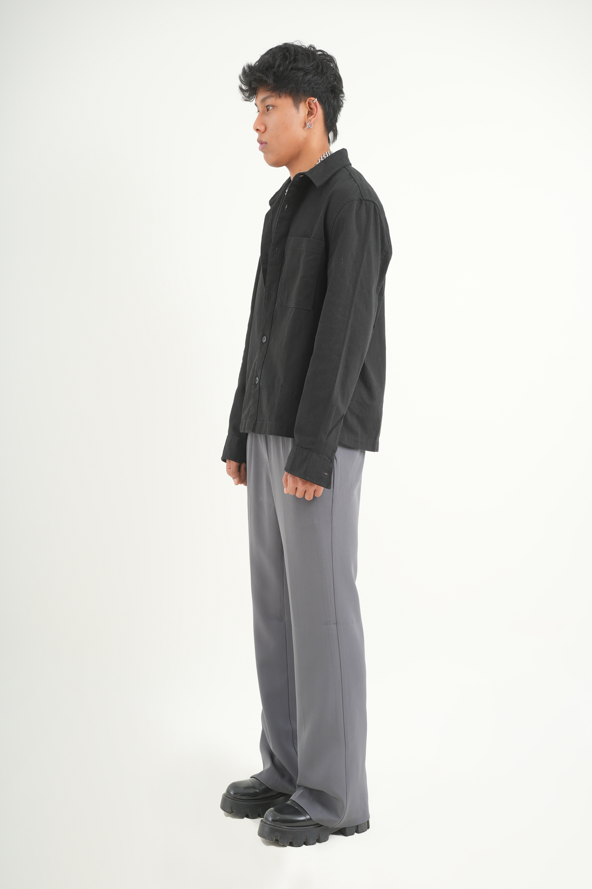 Buy SMOKEY GREY KOREAN PANT Online at Main Character India