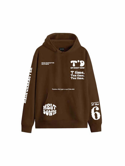 Buy Melt Down Brown Oversized Hoodie Online at Main Character India