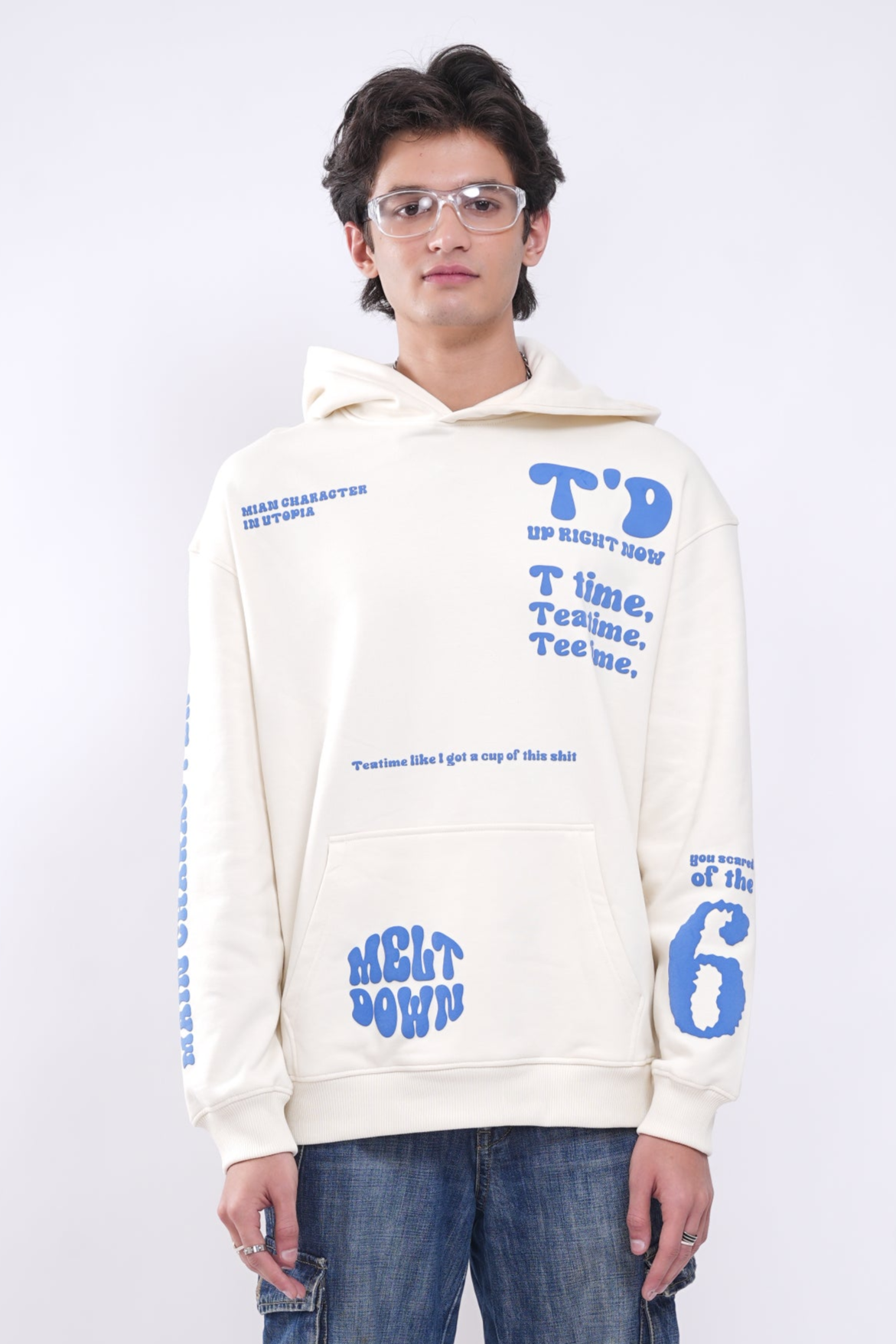 Melt Down Cream Oversized Hoodie