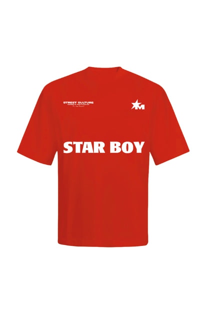 STAR BOY Orange Oversized T-Shirt