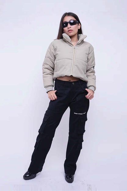 Heavy Padded Cropped Puffer