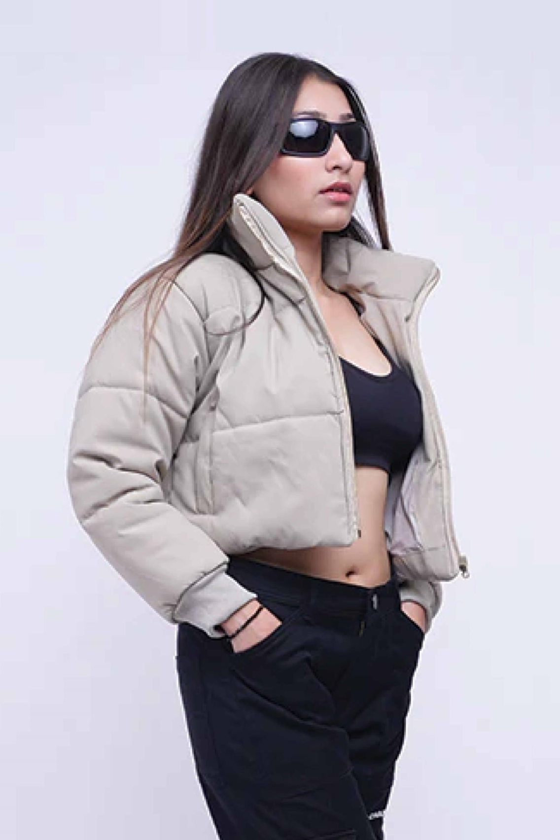 Heavy Padded Cropped Puffer Jacket